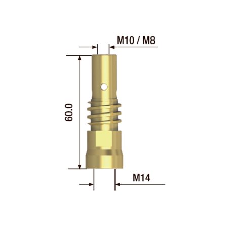 FUBAG Адаптер контактного наконечника сварочного аппарата  M10х60 мм (2 шт.) в Твери фото