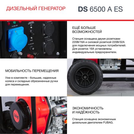 FUBAG Дизельный генератор с электростартером и коннектором автоматики DS 6500 A ES в Твери фото