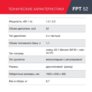Бензиновый триммер FUBAG FPT 52 в Твери фото