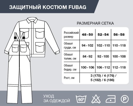 Защитный костюм Fubag размер 52-54 рост 3 в Твери фото