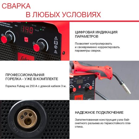 Полуавтомат сварочный FUBAG IRMIG 180 SYN с горелкой 250 А 3 м в комплекте в Твери фото