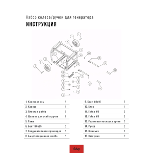 Комплект колес и ручек для генераторов FUBAG в Твери фото