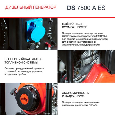 Дизельный генератор FUBAG DS 7500 A ES с электростартером и коннектором автоматики в Твери фото