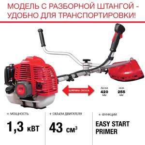 FUBAG Бензиновый триммер FPT 43R + Триммерная леска  сечение витой квадрат L 130 м * 2.4 мм в ПОДАРОК в Твери фото